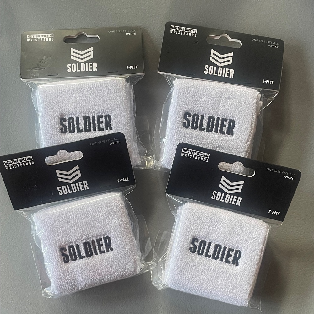 White Athletic Wristbands - 2 Pack